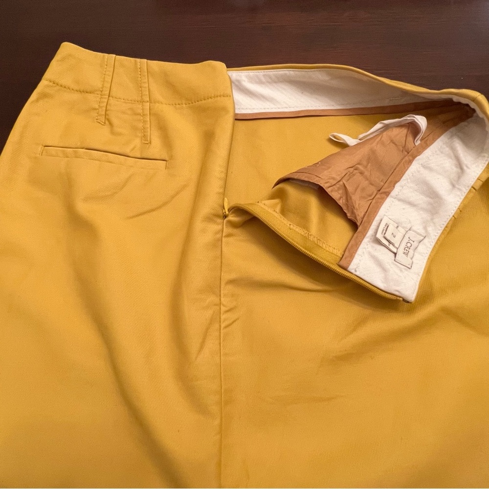 J. Crew Golden Mustard Yellow No. 2 Woven Pencil Skirt